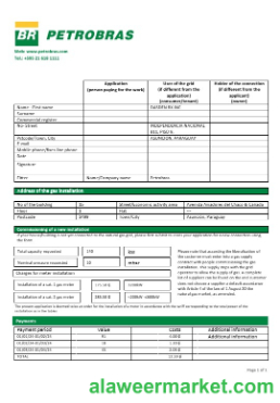 Paraguay Petrobras Paraguay Operations and Logistics gas company business utility bill template in Word and PDF formats